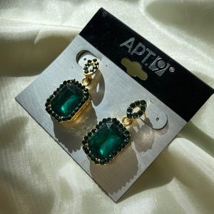 Emerald Green Gold Earrings